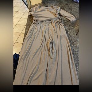 Elegant Tan Long Sleeve two piece set